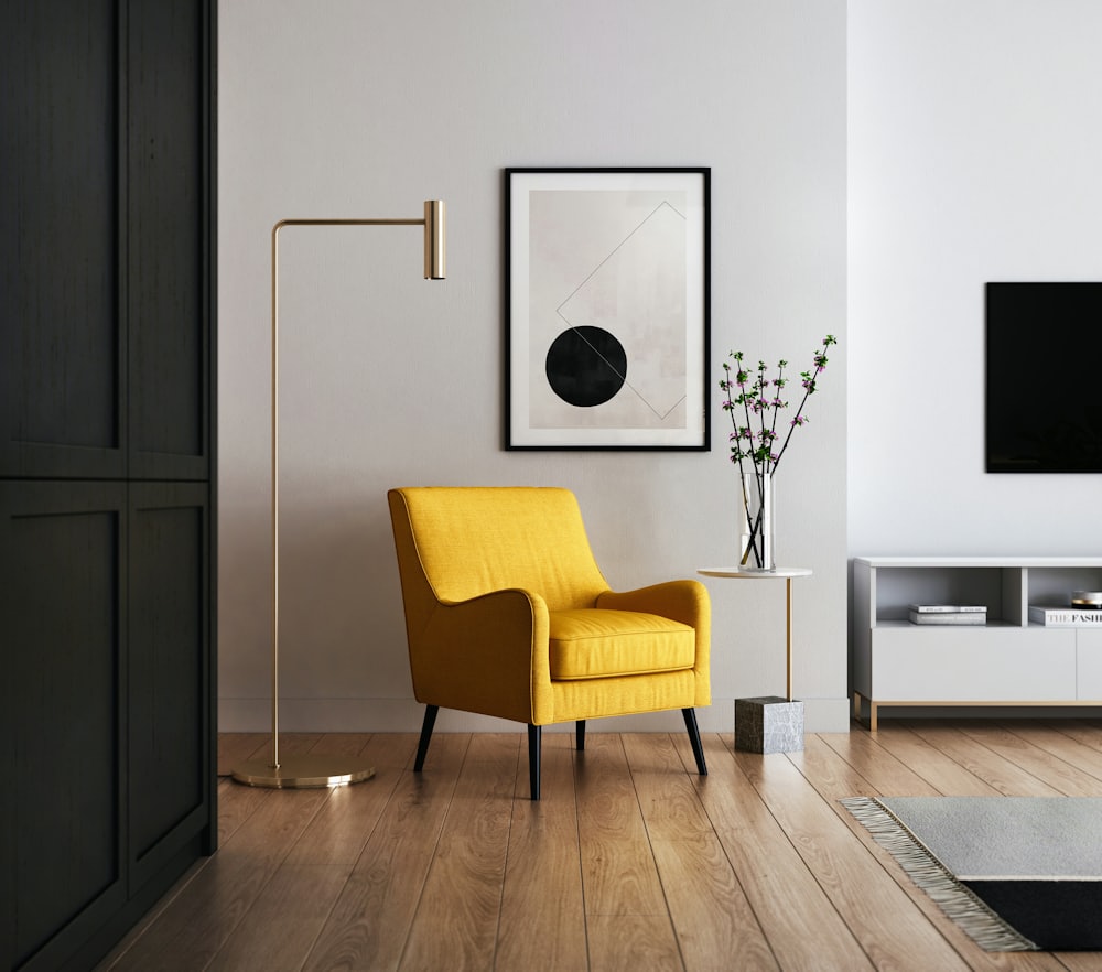 Reading corner with an accent armchair
